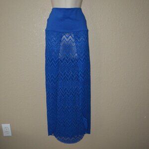 Sz S LCF Beachwear Blue Mesh Loungewear Cover Up Beach Pool Vacay Skirt